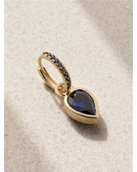 Alison Lou - Tear 14-Karat, Sapphire And Laboratory-Grown Sapphire Single Hoop Earring - Lyst