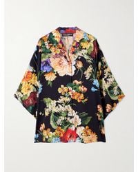 Dolce & Gabbana - Floral-Print Silk-Blend Charmeuse Shirt - Lyst