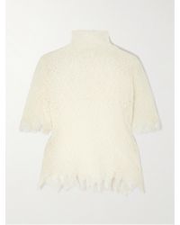 McQueen - Kurzärmeliger Pullover Aus Einer Baumwoll-Seidenmischung Mit Stehkragen - Lyst