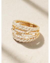 David Yurman - Stax Ring Aus 18 Karat Gelb- Und Weißgold Mit Diamanten - Lyst
