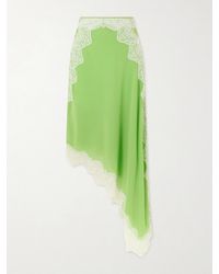 Christopher Esber - Verve Asymmetric Lace-Trimmed Silk Midi Skirt - Lyst