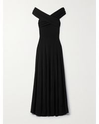 KHAITE - Bruna Off-The-Shoulder Gathered Stretch-Jersey Maxi Dress - Lyst