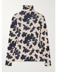 Ulla Johnson - Aurelia Floral-Print Stretch-Jersey Turtleneck Top - Lyst