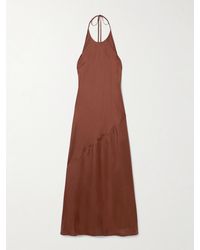 St. Agni - Silk Satin-Twill Halterneck Maxi Dress - Lyst
