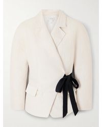 Lanvin - Belted Textured-Satin Jacket - Lyst