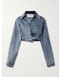 Alaïa - Verkürzte Asymmetrische Jeansjacke - Lyst