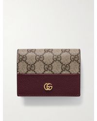 Gucci - Gg Marmont Petite Textured-Leather And Printed Coated-Canvas Wallet - Lyst