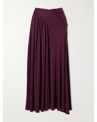 Rabanne - Gathered Stretch-Jersey Midi Skirt - Lyst