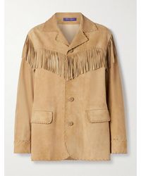 Ralph Lauren - Ryland Jacke Aus Veloursleder Mit Fransen - Lyst