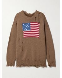 Denimist - American Flag Pullover Aus Einer Baumwollmischung Mit Intarsienmotiv Und Stickereien - Lyst