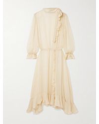 Sharon Wauchob - Abae Asymmetric Ruffled Silk-Mousseline Midi Dress - Lyst