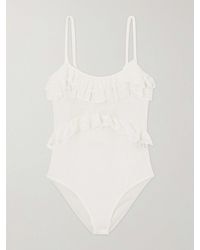 Ulla Johnson - Bania Ruffled Crocheted Bodysuit - Lyst