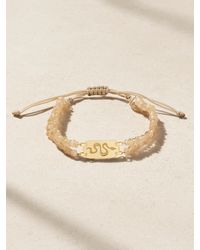 Diane Kordas - Double Strand Armband Aus Kordel Mit Zirkonen Und Details Aus 14-Karätigem - Lyst