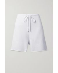 Nili Lotan Austin Cotton-jersey Shorts - White
