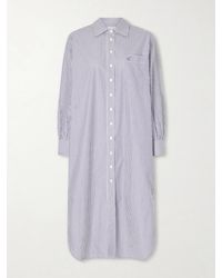 Suzie Kondi - Stella Striped Cotton-Poplin Midi Shirt Dress - Lyst