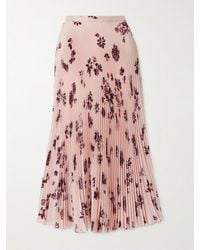 Gabriela Hearst - Eames Pleated Floral-Print Silk-Twill Midi Skirt - Lyst