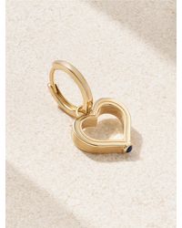 Marie Lichtenberg - Heart Baby 18-Karat Sapphire Single Hoop Earring - Lyst