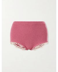 Magda Butrym - Crochet-Trimmed Knitted Cashmere Shorts - Lyst