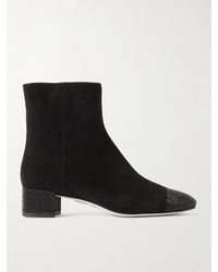 Rene Caovilla - Bonnie Embellished Suede Ankle Boots - Lyst