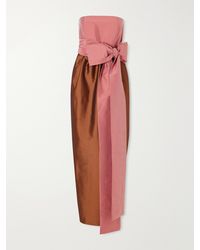 BERNADETTE - Lina Strapless Tie-Detailed Taffeta Gown - Lyst