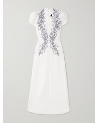 Jenny Packham - Robe Aus Crêpe Mit Kristallen - Lyst