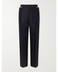 Jil Sander - Cut-Out Grain De Poudre Wool And Mohair-Blend Straight-Leg Pants - Lyst