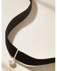 Mateo - Lady Velvet, 14-Karat, Pearl And Diamond Choker - Lyst