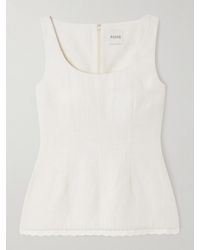 Posse - Effi Crocheted Lace-Trimmed Linen Tank - Lyst