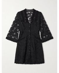 Maison Mayle - Valesca Paneled Silk-Trimmed Cotton-Blend Lace Mini Dress - Lyst