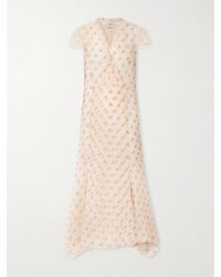 KHAITE - Meera Wrap-Effect Floral-Print Silk-Organza Midi Dress - Lyst