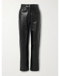 KHAITE - Callum Leather Straight-Leg Pants - Lyst
