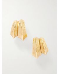 Saint Laurent - Bo Pointes Arrondies-Tone Earrings - Lyst