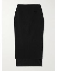 GAUGE81 - Sabie Mesh-Trimmed Grain De Poudre Midi Skirt - Lyst