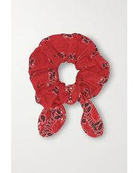 Saint Laurent Paisley-print Poplin Hair Tie - Red