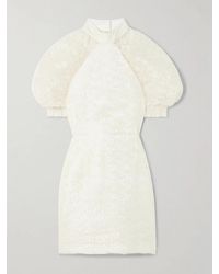 ROTATE BIRGER CHRISTENSEN - Minikleid Aus Plissierter Recycelter Spitze - Lyst