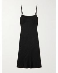 Jil Sander - Satin And Lace Midi Dress - Lyst