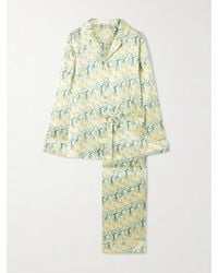 Olivia Von Halle - Lila Printed Silk-Satin Pajama Set - Lyst