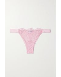 I.D Sarrieri Emma Corded Lace, Tulle And Satin Thong - Pink