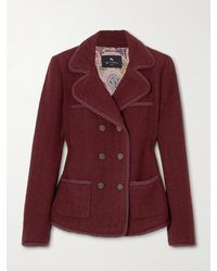 Etro - Double-Breasted Wool-Blend Tweed Jacket - Lyst