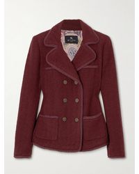 Etro - Double-Breasted Wool-Blend Tweed Jacket - Lyst