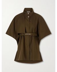 Max Mara - Belted Cotton Gabardine Cape - Lyst