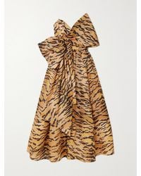 Zimmermann - Matchmaker Bow-detailed Tiger-print Silk-faille Midi Dress - Lyst