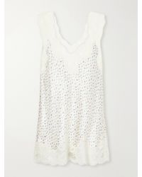 Rabanne - Floral-Print Lace-Trimmed Silk-Satin Cami - Lyst