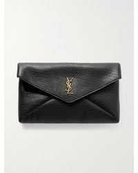 Saint Laurent - Leather Cassandre Envelope Pouch - Lyst