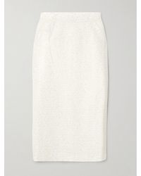 Alessandra Rich - Sequin-Embellished Tweed Midi Skirt - Lyst
