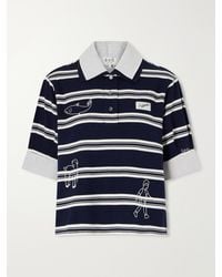 Sea - Mina Embroidered Striped Polo Shirt - Lyst