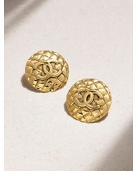 CHANEL - Plated Clip Earrings - Lyst