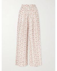 Dolce & Gabbana - Floral-Print Cotton-Blend Poplin High-Rise Wide-Leg Pants - Lyst