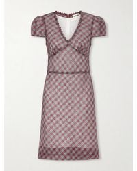 ShuShu/Tong - Gingham Lace-Trimmed Linen Mini Dress - Lyst