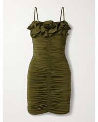 Maygel Coronel - Estribo Asymmetrisches Minikleid Aus Gerafftem Stretch-Jersey Mit Applikationen - Lyst